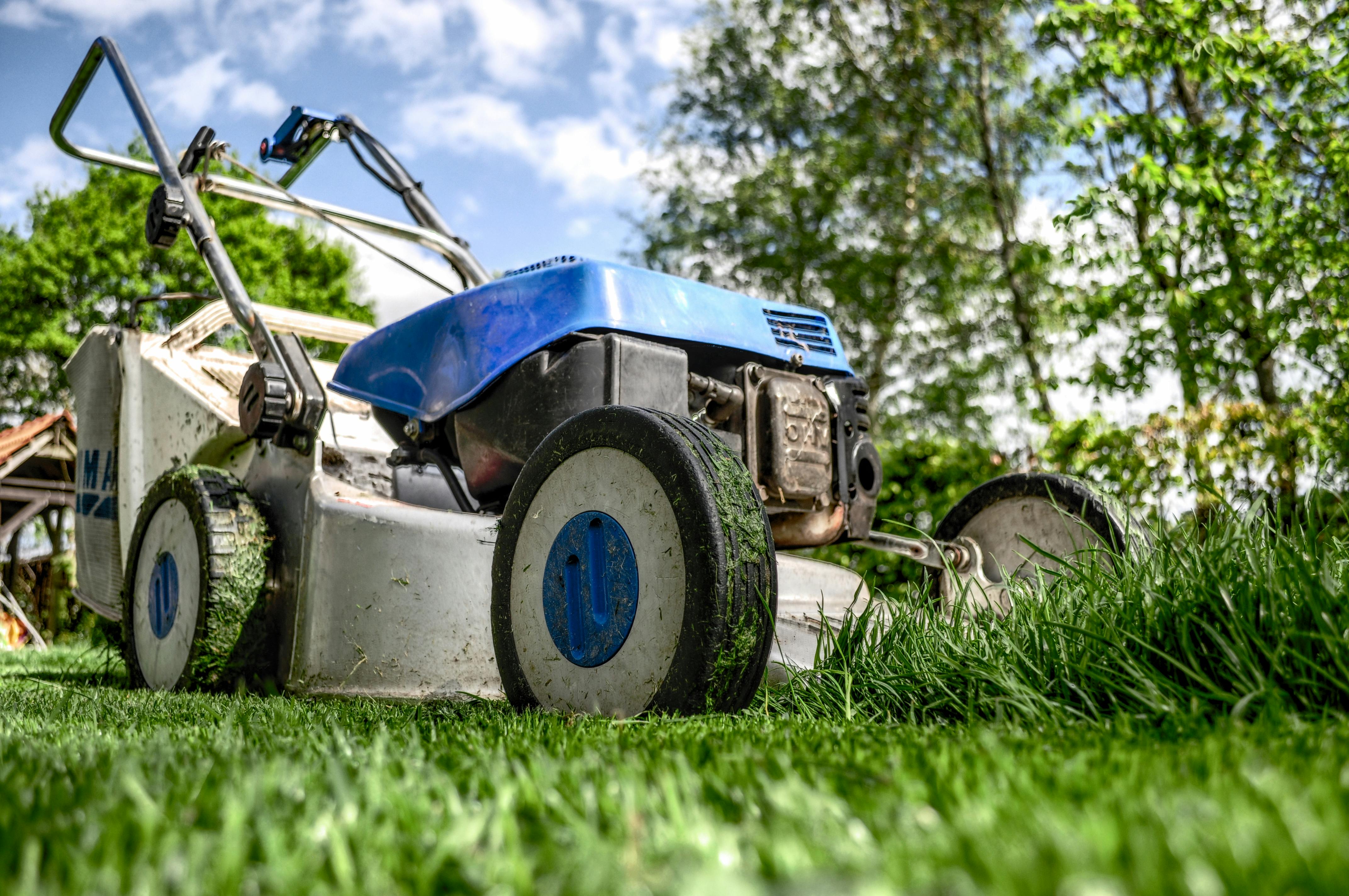 Lawn mower on green grass — full-service mowing in North Fort Worth